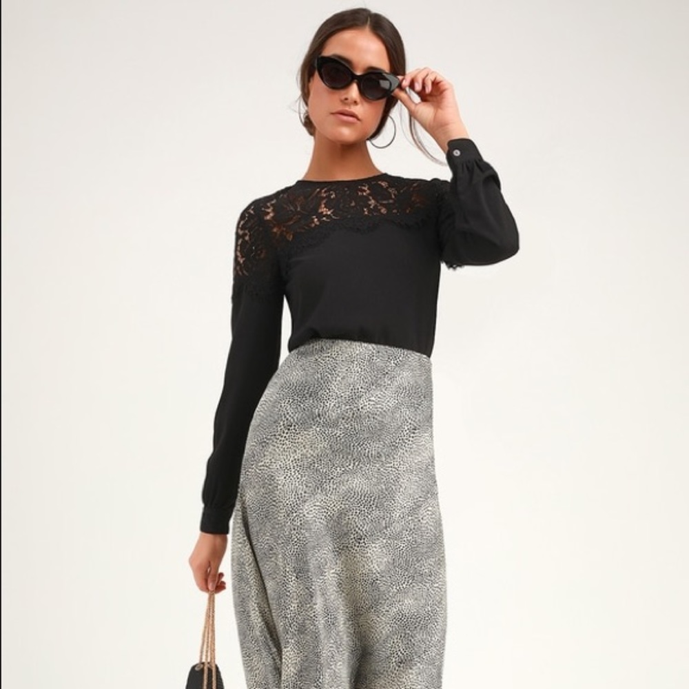 Black long sleeve, lace top